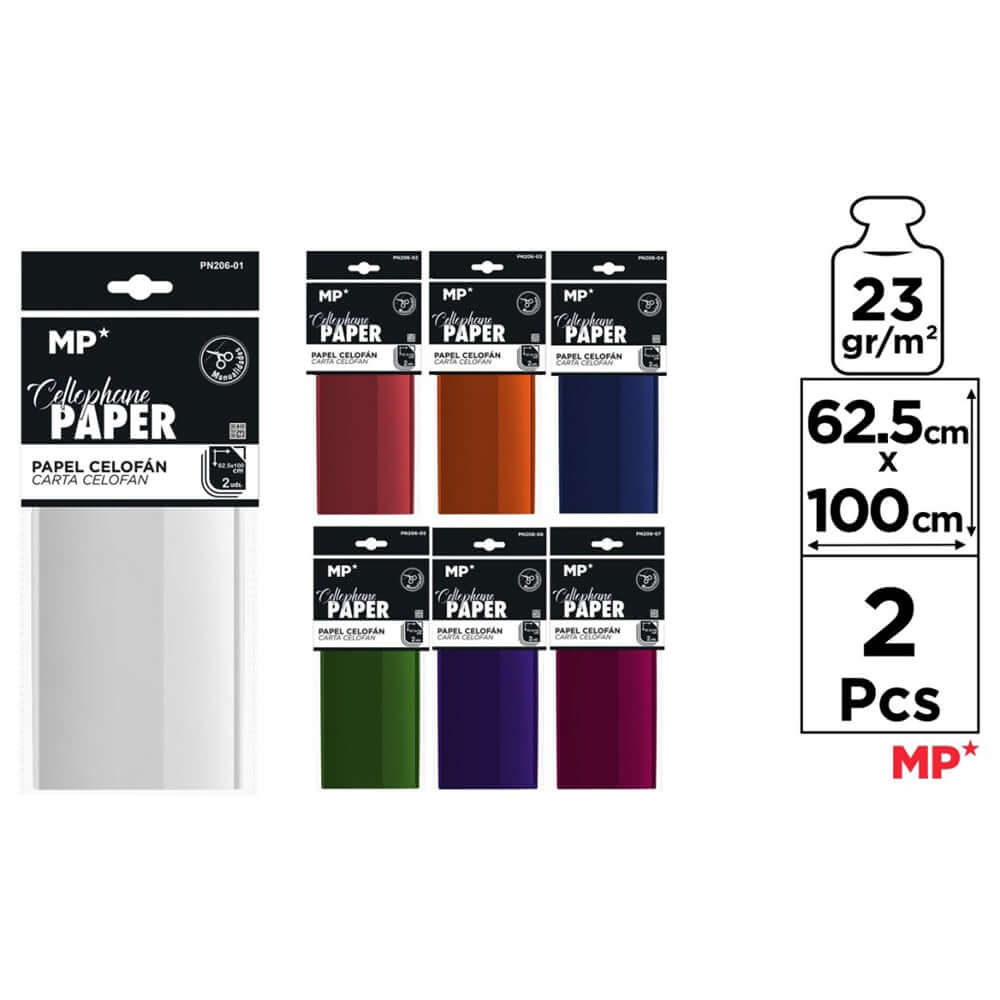 Hartie celofan Main Paper, 63x100 cm, 23g/mp, 2 bucati/set Hartie celofan Main Paper, 63x100 cm, 23g/mp, 2 bucati/set